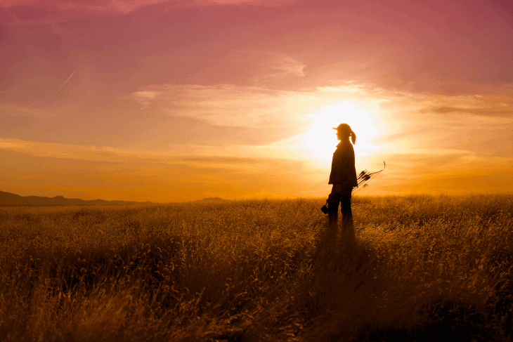 Female Hunter at Dawn